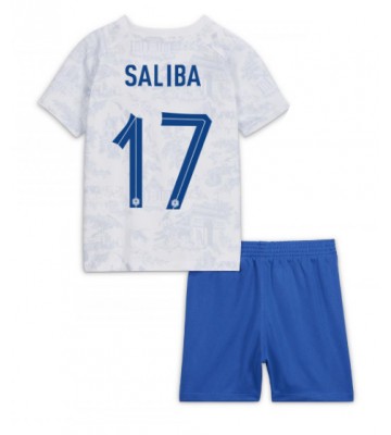 Maillot de foot France William Saliba #17 Extérieur enfant Monde 2022 Manches Courte (+ pantalon court)